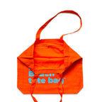The Bondi Beach tote bag Big Bondi in orange with blue print open showing zip pocket and lining